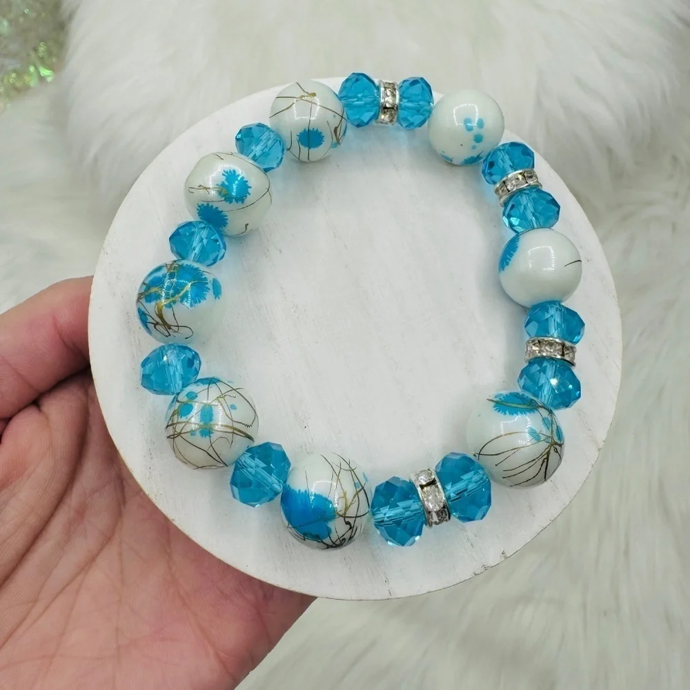 Colorful Beaded Glass Fashion Statement Stackable Bracelet Style 2